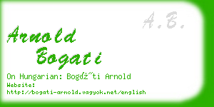 arnold bogati business card